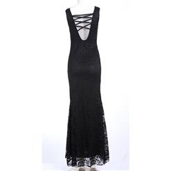 Sexy Black V-neck Crystal Beads Long Formal Evening Dress N11165