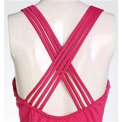 Fashion Hot-Pink Spaghetti Straps Cocktail Party Bodycon Mini Dress N11168