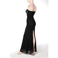 Sexy Black Sweetheart Rhinestone Decro Long Evening Gown N11175