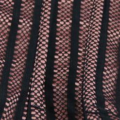 Gothic Sexy Dark-Red Strapless Stripe Lace Corset Dress N11194