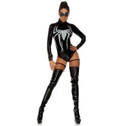 Black Web Spinner Spider Romper Costume N11212