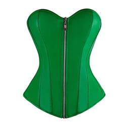 Women's Fashion Green PU Leather Overbust Corset N11286