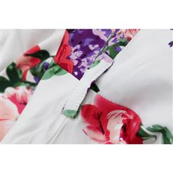 Elegant Vintage Sleeveless Floral Print Dress For Women N11394