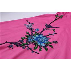 Elegant Vintage Embroidery Floral Print Dress N11543