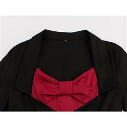 Elegant Vintage Bowknot Patchwork Dress N11877
