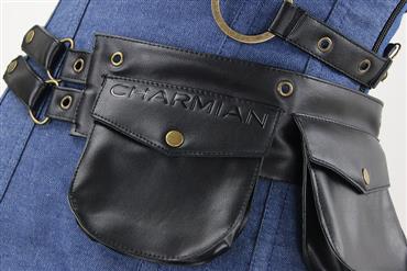 Steampunk Gothic Vintage Faux Leather Denim Jeans Steel Boned Corset N11945