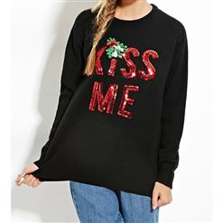 Christmas Long Sleeve Pullover Sweatshirt, Cheap Women's Pullover, Christmas Sweater for Women, #N12265