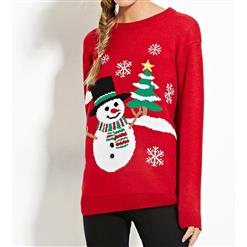 Christmas Long Sleeve Pullover Sweatshirt, Cheap Women's Pullover, Christmas Sweater for Women, #N12266