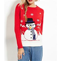 Christmas Long Sleeve Pullover Sweatshirt, Cheap Women's Pullover, Christmas Sweater for Women, #N12267