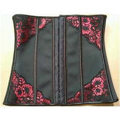 Latex Steel Boned Floral Embroidery Underbust Corset N12427
