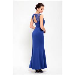 Royal Blue Lace Bodycon Evening Party Maxi Dress N12642