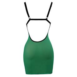 Sexy Green Mesh Lingerie Mini Dress Chemise N12676