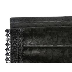 Fashion Elegant Black Halter Satin Jacquard Weave Lace Edge Corset N12858