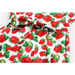Girl's Strawberry Print Sleeveless Dress N12865