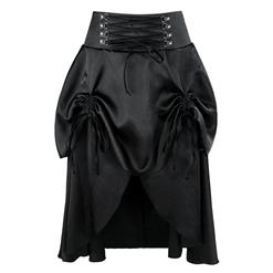 Brocade Steampunk Steel Boned Corset Top and Vintage Satin Skirt Set N13045