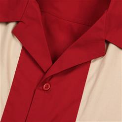 Red Male Fifties Bowling Shirt N13087