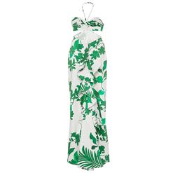 Sexy Floral Print Pleated Summer Beach Maxi Dress N14000