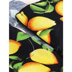Hot Sale Women's Lemon Print Halter Rompers Jumpsuit N14035