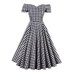 Retro Dresses for Women 1960, Vintage Dresses 1950's, Vintage Dress for Women, Picnic Dress, Party Cocktail Dress , Cheap Party Dress, Plaid Dress, #N14036