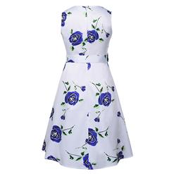 1950's Vintage Floral Print Sleeveless Dress N14070