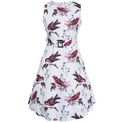Retro Dresses for Women 1950, Vintage Dresses 1950's, Vintage Dress for Women, Floral birds Print Dress, Cheap Party Dress, #N14073