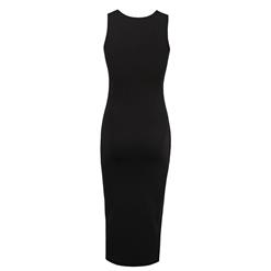 Sexy Women's Sleeveless V Neck Front Lace Up Bodycon Dresses N14080