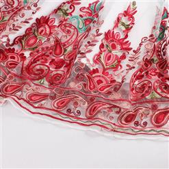 Vintage Graceful Sleeveless Floral Mesh Swing Dress N14096