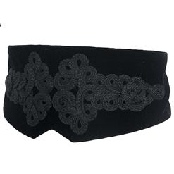 Steampunk Gothic Black Floral Crochet High Waisted Corset Belt N14154