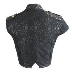 Steampunk Gothic Black Leather Pouch Belt Corset Shrug N14158