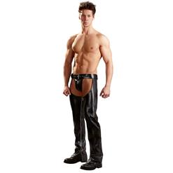 Men's Sexy Black Open Hip Pants Trousers N14165