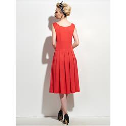 Elegant Plain Sleeveless Single Pleateds Women's Dress  N14183