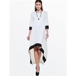 Fashion Cotton Blends Long Dress, Women's Elegant  Long Dress, High Low Maxi Dress, Women's Casual Dress,  #N14188