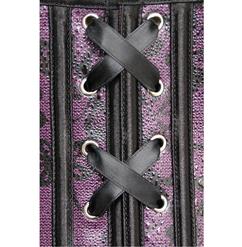 Purple Leather Floral Fantasies Corset N1418
