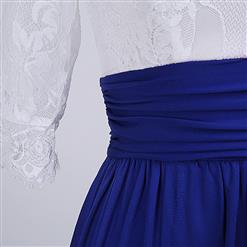 Women's Sexy Lace V Neck Split Party Maxi Dress N14205