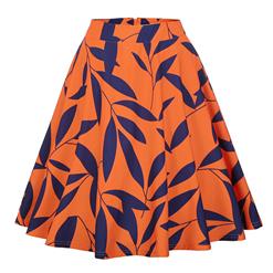 A-Line High Waist Floral Print Casual Skirt  N14215