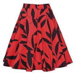 A-Line High Waist Floral Print Casual Skirt  N14216