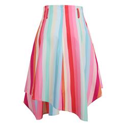Fashion Women's High Waist Multicolor Asymmetric Skirt N14244