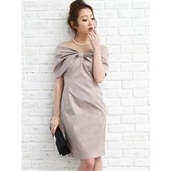 Charming Short Sleeve Straight  Women's Midi Dress N14296