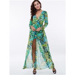 Hot Sale Women's Charming Floral Print  Long Sleeve Jumpsuits and Rompers N14388