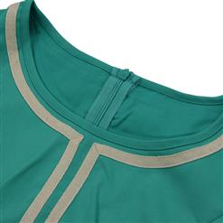 Women's Vintage Round Neck Sleeveless Swing Midi Dresses N14397