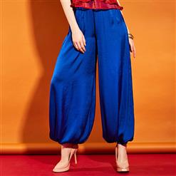 Classic Pants, Fashion Women's Casual Pants, Sexy Blue Pants, Women Pants For Women, High Waist Pant, Silm Fitting Kinckerbockers, #N14424