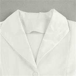 Women's Turn-down Collar Cape Sleeve V Neck Blouse N14439