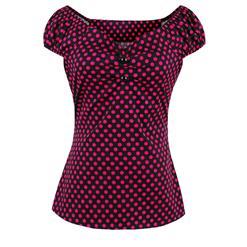 Sexy V Neck T-shirt, Women's T-shirt, Pin-up Shirt for Women, Cheap Shirt, Red Sexy Blouses for Women, #N14453