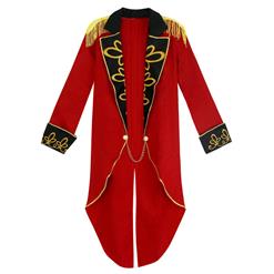 Deluxe Men's Ringmaster Costume, Red Circus Ring Leader Costume, Deluxe Circus Halloween Costume, Red Swallow-tailed Coat for Women, #N14544