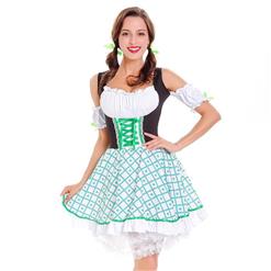 St Patrick's Day Costumes, Hallween Cosplay Costume, Leprechaun Costumes, Women's Sexy Cosplay Dress, Oktoberfest Costume, #N14625