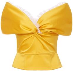 Yellow Blouses, Cap Sleeve Shirt, Sexy Women's Blouse, V Neck Blouse Top, Sexy Blouse for Women, #N14634