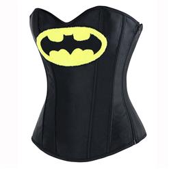 Sexy Women's Strapless Plastic Boned Batman Cosplay Burlesque Halloween Costume Overbust Corset N14640