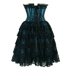 Victorian Elegant Sweetheart Neck Strapless Lace Overlay A-line Corset Dresses N14691