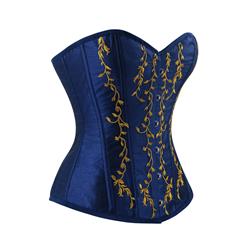Women's Victorian Sweetheart Neck 14 Steel Boned Embroidery Overbust Corset N14695