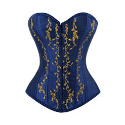 Women's Victorian Sweetheart Neck 14 Steel Boned Embroidery Overbust Corset N14695